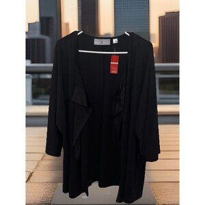 Avenue Black Stretchy Open Cardigan Sweater New with Tag Size 18 Light Weight.